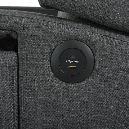 Pushback Recliner with Foldable Side Table & USB Ports