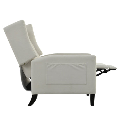 Pushback Recliner with Foldable Side Table & USB Ports