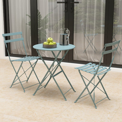 Pyramid Home Decor 3 Piece Foldable Steel Bistro Set