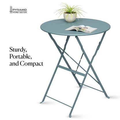 Pyramid Home Decor 3 Piece Foldable Steel Bistro Set