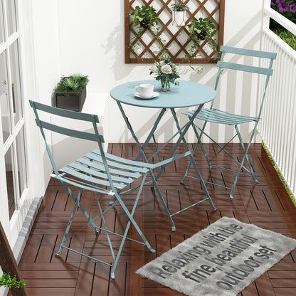 Pyramid Home Decor 3 Piece Foldable Steel Bistro Set