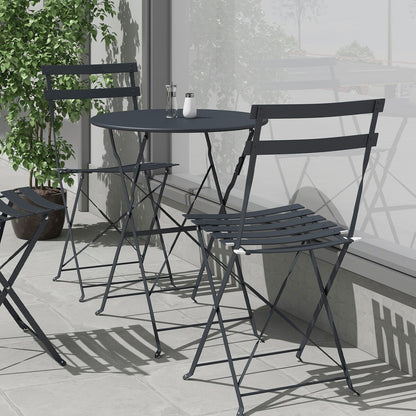Pyramid Home Decor 3 Piece Foldable Steel Bistro Set