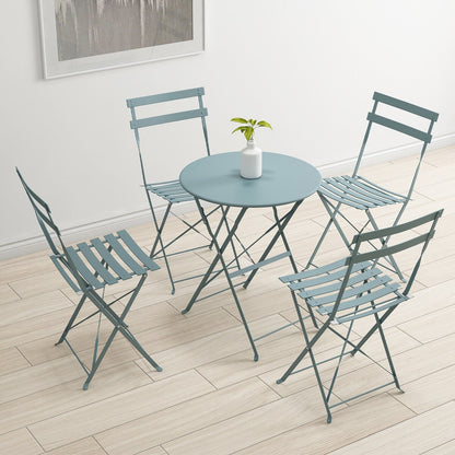 Pyramid Home Decor 3 Piece Foldable Steel Bistro Set