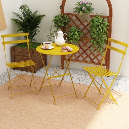 Pyramid Home Decor 3 Piece Foldable Steel Bistro Set