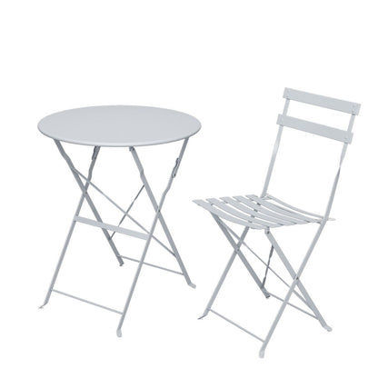 Pyramid Home Decor 3 Piece Foldable Steel Bistro Set