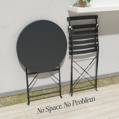 Pyramid Home Decor 3 Piece Foldable Steel Bistro Set