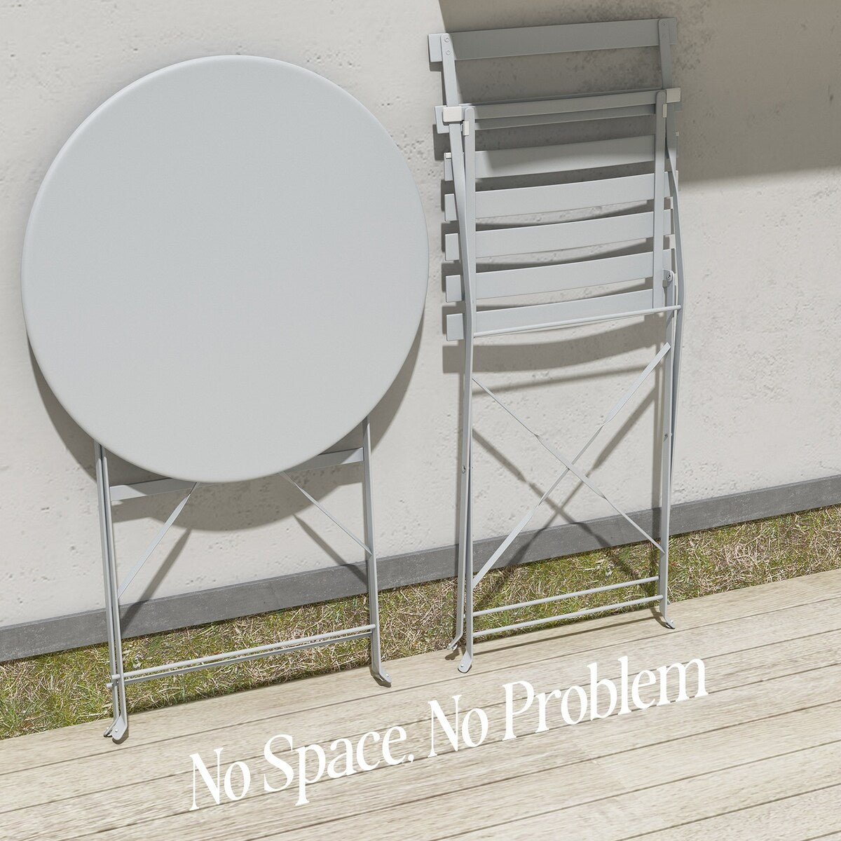 Pyramid Home Decor 3 Piece Foldable Steel Bistro Set