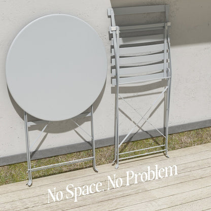 Pyramid Home Decor 3 Piece Foldable Steel Bistro Set