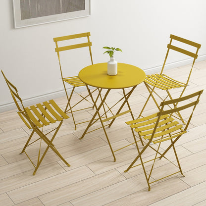 Pyramid Home Decor 3 Piece Foldable Steel Bistro Set