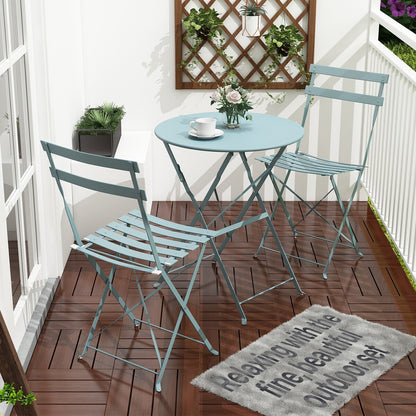 Pyramid Home Decor 3 Piece Foldable Steel Bistro Set