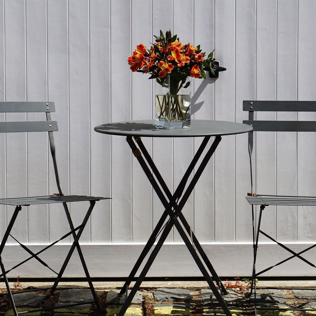 Pyramid Home Decor 3 Piece Foldable Steel Bistro Set