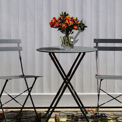 Pyramid Home Decor 3 Piece Foldable Steel Bistro Set