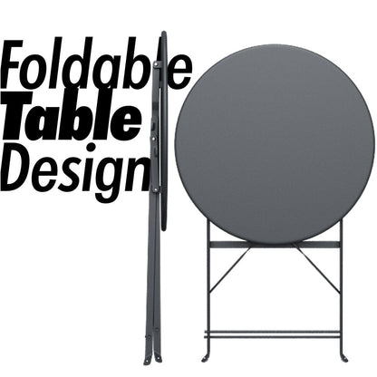 Pyramid Home Decor 3 Piece Foldable Steel Bistro Set