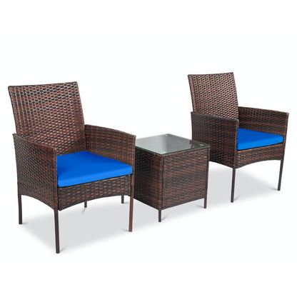 Pyramid Home Decor Rattan 3-piece Patio Bistro Set