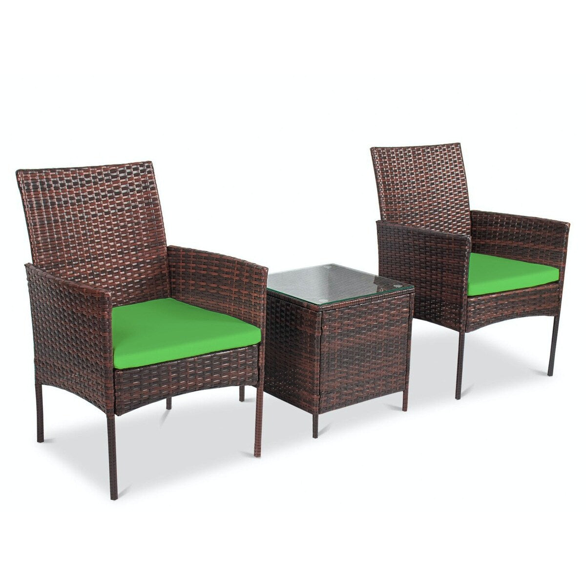 Pyramid Home Decor Rattan 3-piece Patio Bistro Set