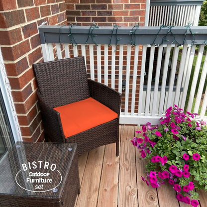Pyramid Home Decor Rattan 3-piece Patio Bistro Set