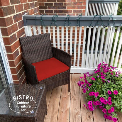 Pyramid Home Decor Rattan 3-piece Patio Bistro Set