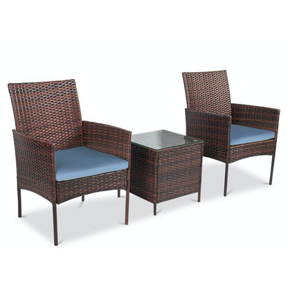 Pyramid Home Decor Rattan 3-piece Patio Bistro Set