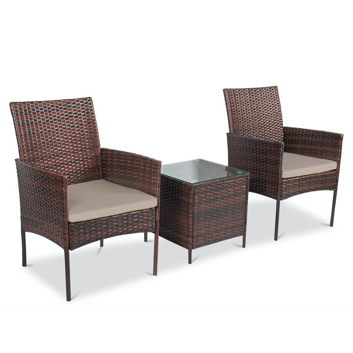 Pyramid Home Decor Rattan 3-piece Patio Bistro Set