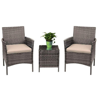 Pyramid Home Decor Rattan 3-piece Patio Bistro Set