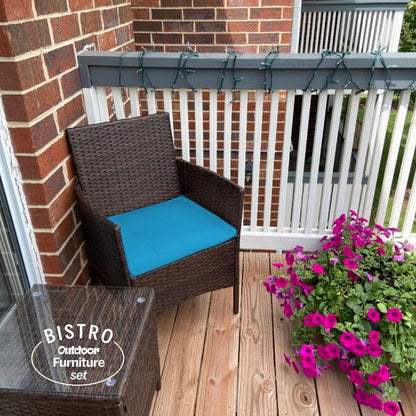 Pyramid Home Decor Rattan 3-piece Patio Bistro Set