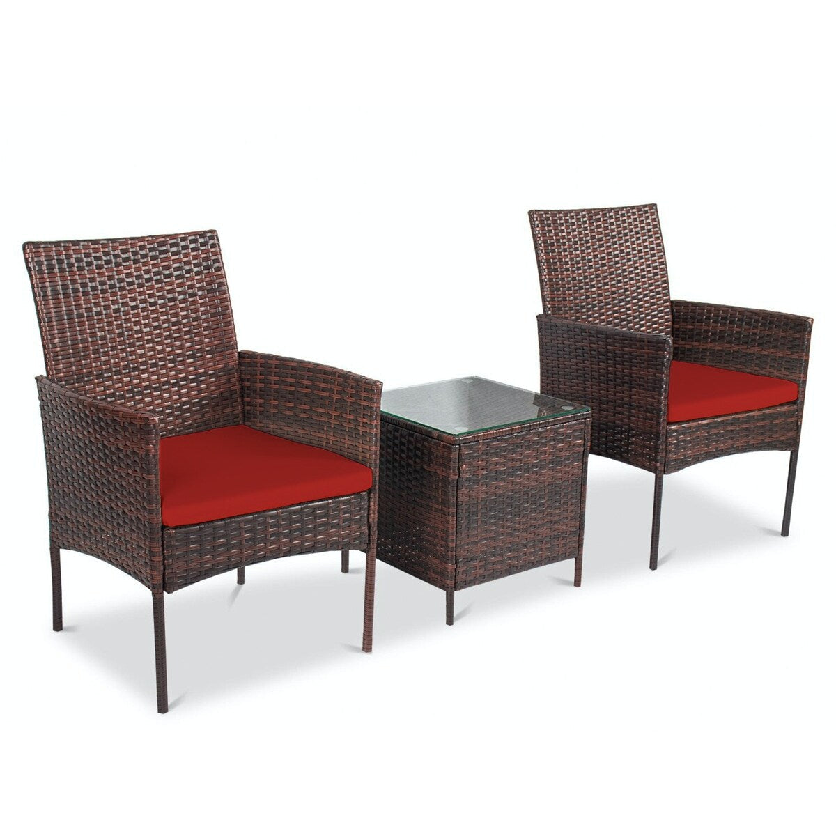 Pyramid Home Decor Rattan 3-piece Patio Bistro Set