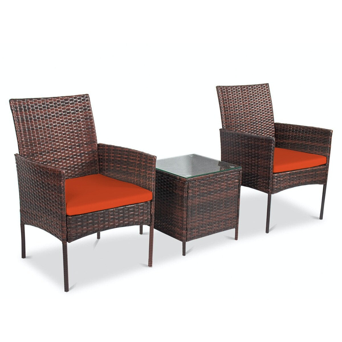 Pyramid Home Decor Rattan 3-piece Patio Bistro Set