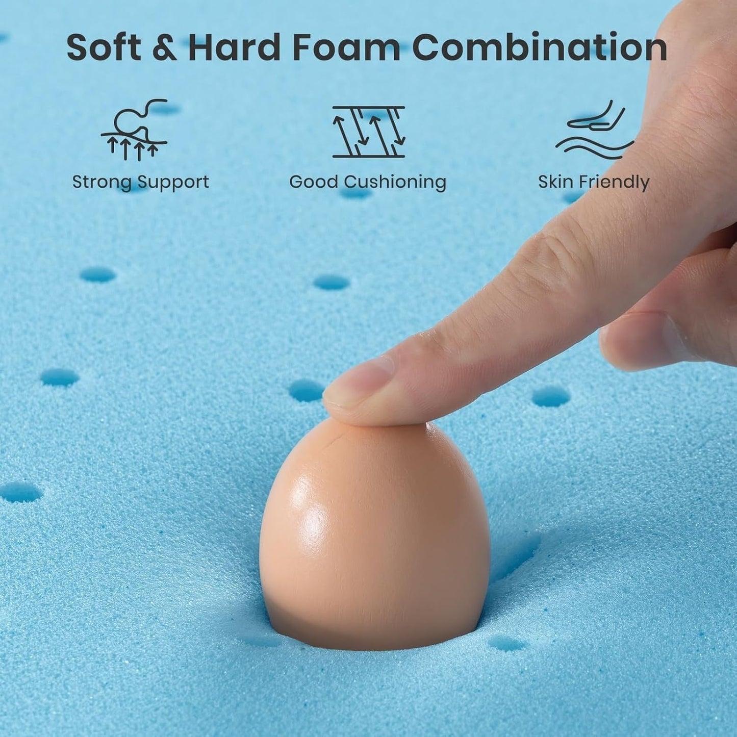 Queen Mattress Topper, 3 Inch Gel Infused Memory Foam Mattress Topper, Cooling Mattress Pad for Pressure Relief Back Pain
