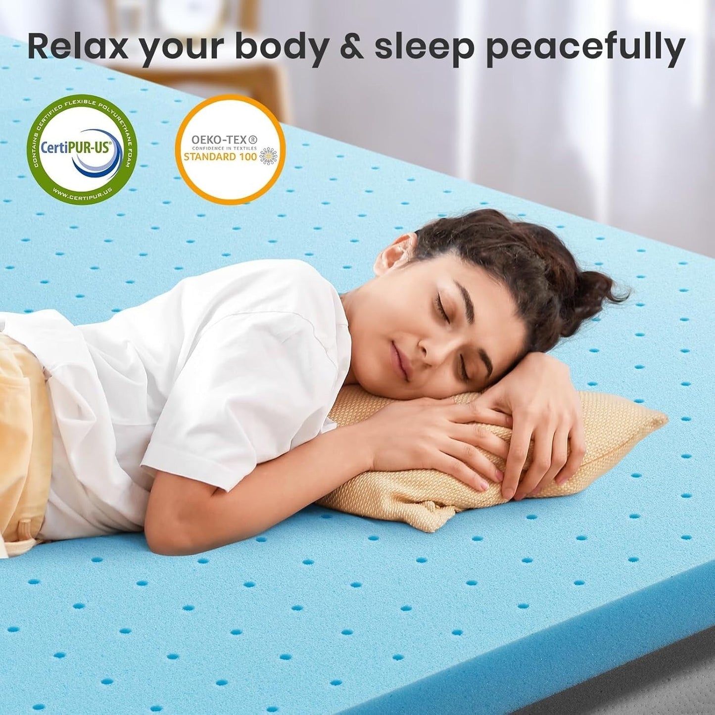Queen Mattress Topper,2 Inch Gel Infused Memory Foam Mattress Topper, Cooling Mattress Pad for Pressure Relief Back Pain