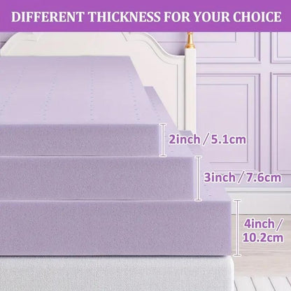 Queen Mattress Topper,2 Inch Premium Firm Memory Foam Mattress Topper With Ventilated Design,Cooling & Gel-infused