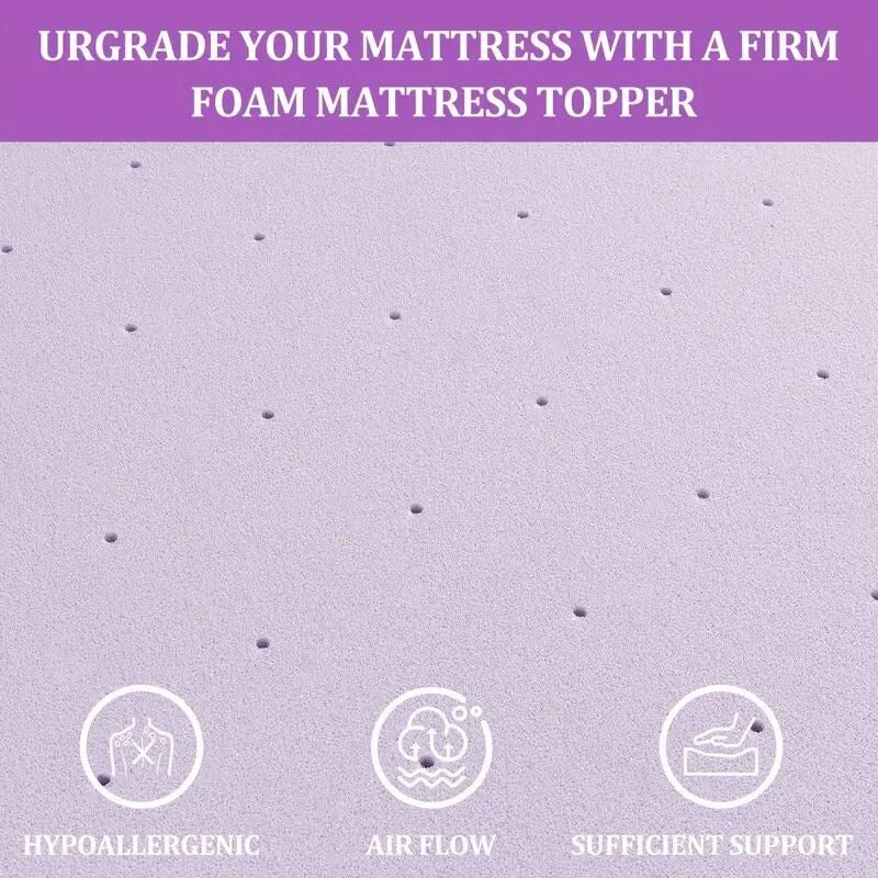 Queen Mattress Topper,3 Inch Premium Firm Memory Foam Mattress Topper With Ventilated Design,Cooling & Gel-infused