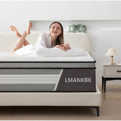 Queen Mattress, 10 Inch Innerspring Hybrid Mattress in a Box with Gel Memory Foam, Medium Firm Support,60*80*10