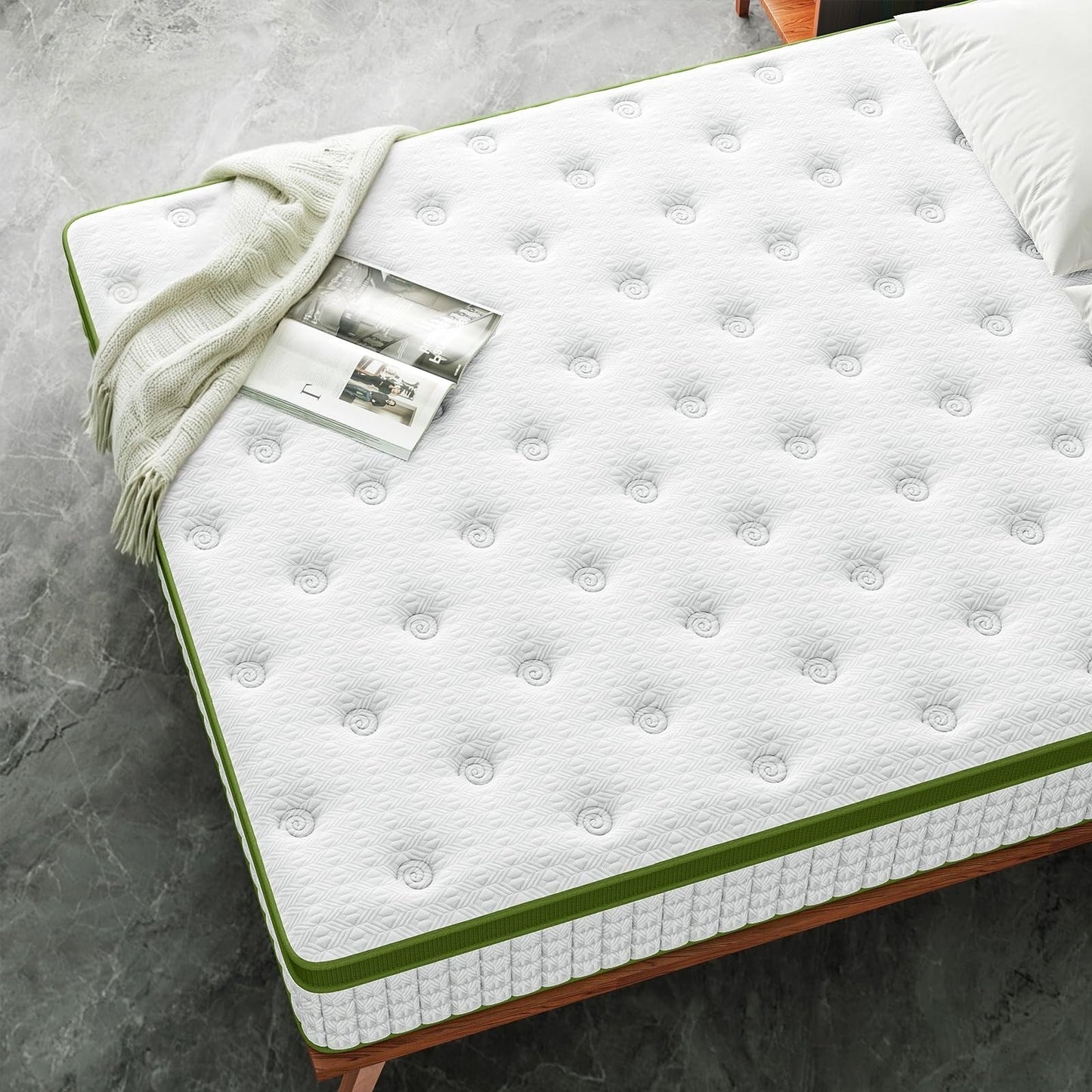 Queen Mattress, 14 Inch Hybrid Mattress in a Box with Gel Memory Foam and Pocket Springs, Pressure Relief & Motion Isolation