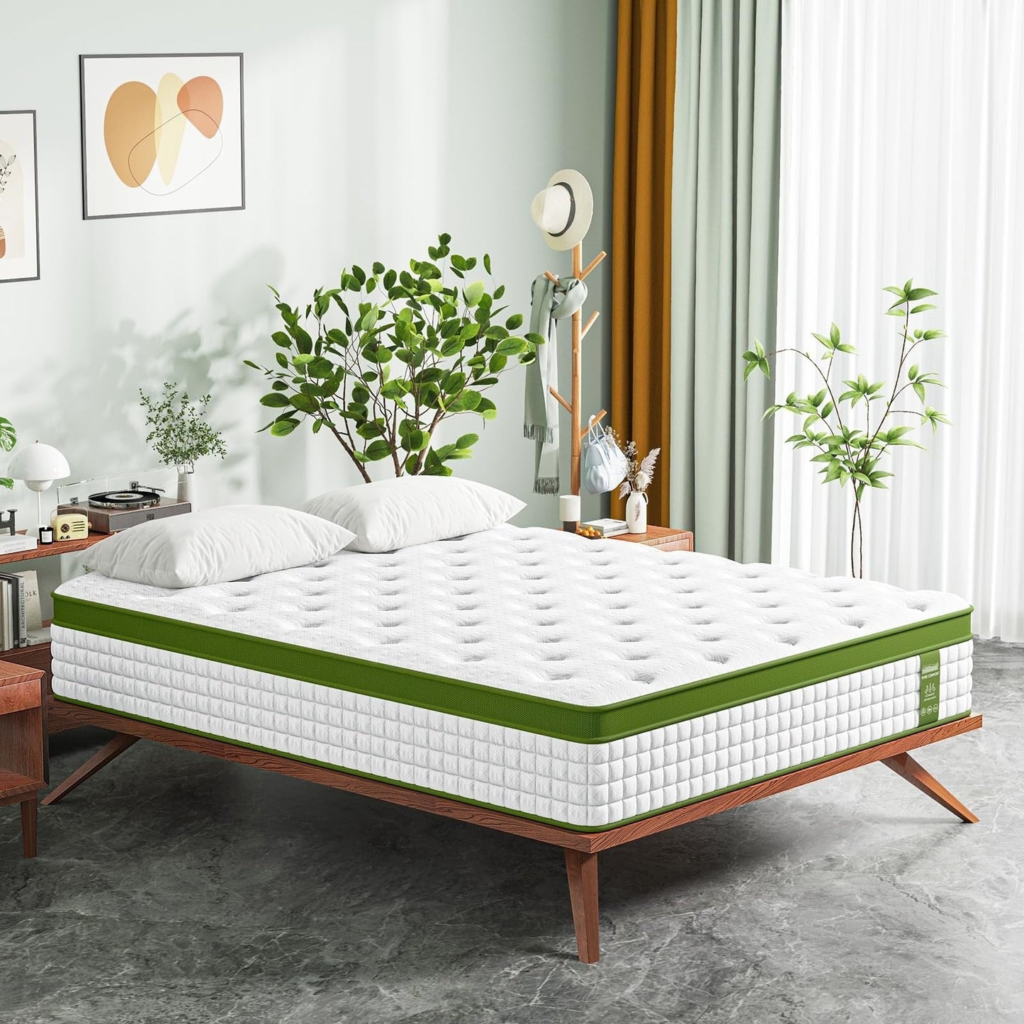 Queen Mattress, 14 Inch Hybrid Mattress in a Box with Gel Memory Foam and Pocket Springs, Pressure Relief & Motion Isolation