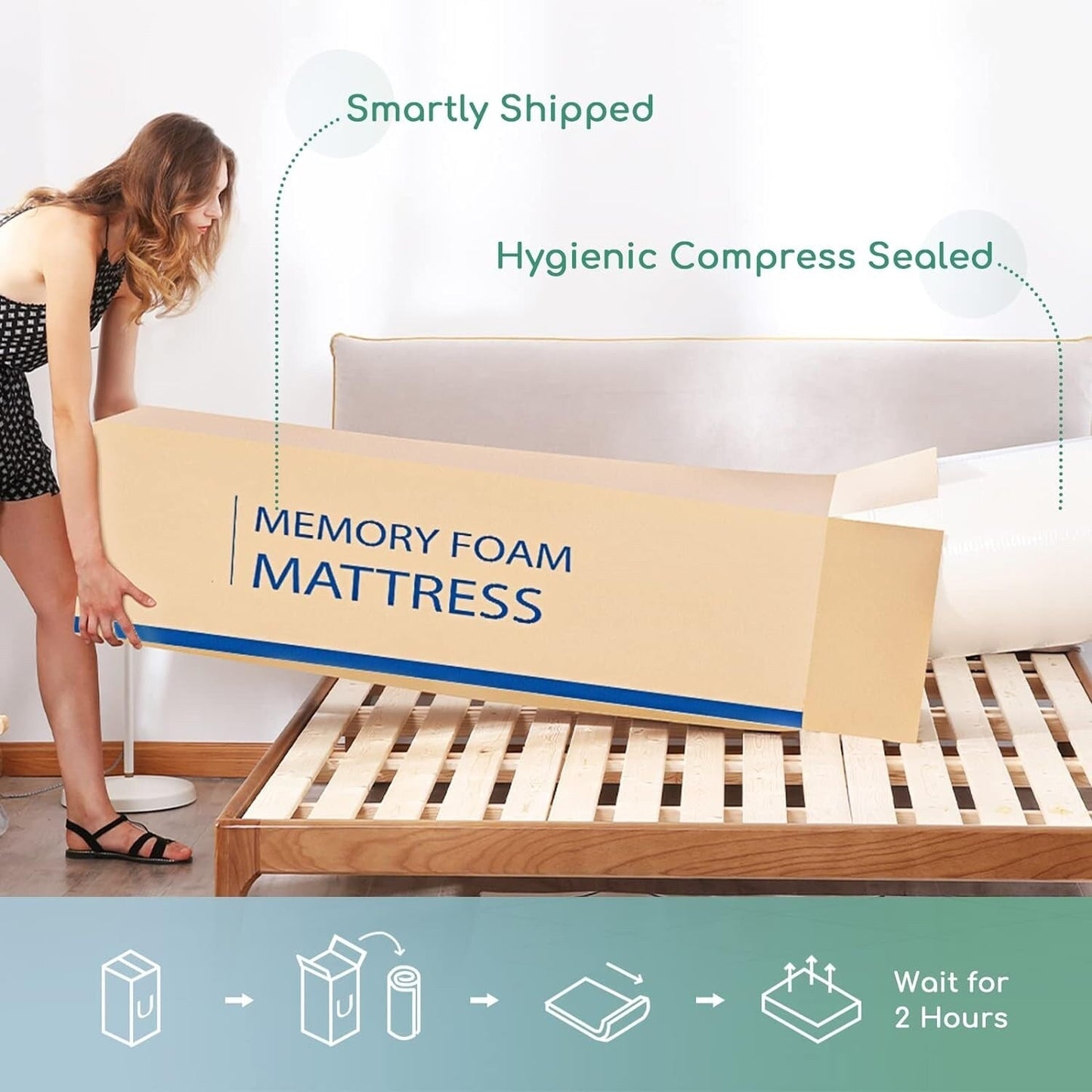 Queen Mattress, 14 Inch Memory Foam Mattress Queen in a Box - Cool Gel Bed Mattress Medium Firm