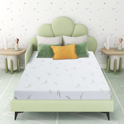 Queen Mattress, 6 Inch Memory Foam, Breathable Bamboo Cover, Medium Firm Green Tea Gel