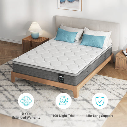 Queen Mattress,10 Inch Hybrid Memory Foam Mattress,Different Color Optional