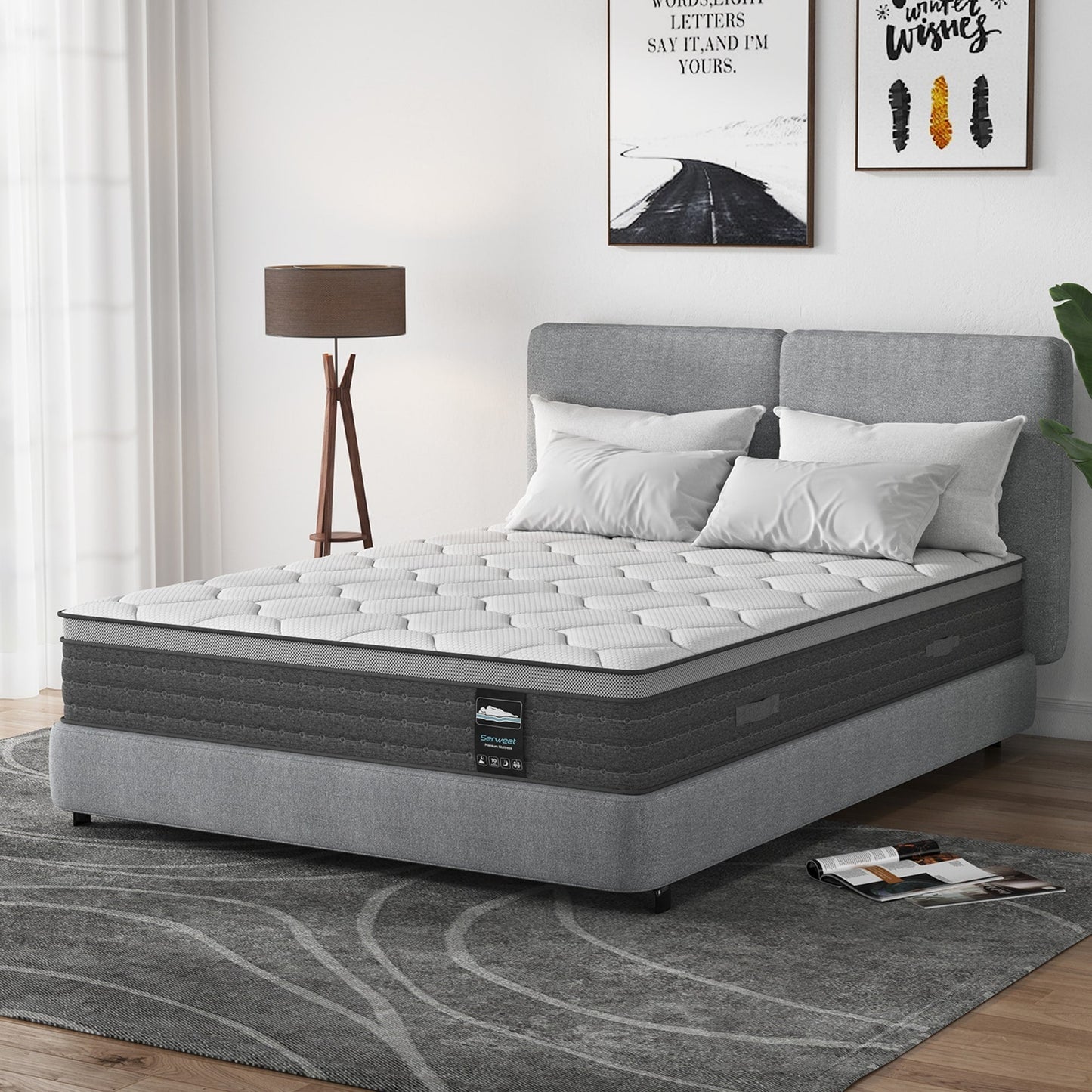 Queen Mattress,10 Inch Hybrid Memory Foam Mattress,Different Color Optional