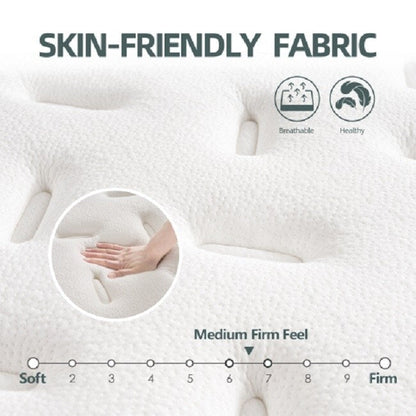 Queen Mattress,10 Inch Hybrid Tight top Mattress, Memory Foam Pocket Spring Mattress Sleep Supportive & Pressure Relief