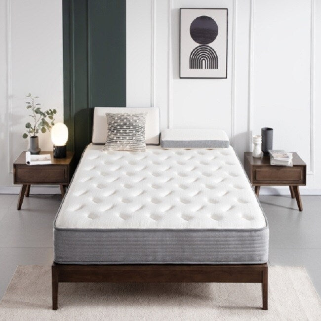 Queen Mattress,10 Inch Hybrid Tight top Mattress, Memory Foam Pocket Spring Mattress Sleep Supportive & Pressure Relief