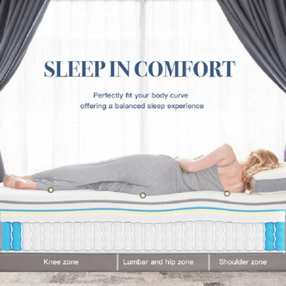 Queen Mattress,12 Inch Euro Top Hybrid Mattress, Gel Memory Foam with Pocket Spring Mattress in a Box for Cool Sleep