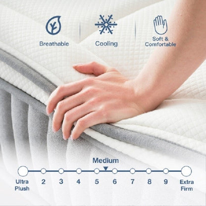 Queen Mattress,12 Inch Euro Top Hybrid Mattress, Gel Memory Foam with Pocket Spring Mattress in a Box for Cool Sleep