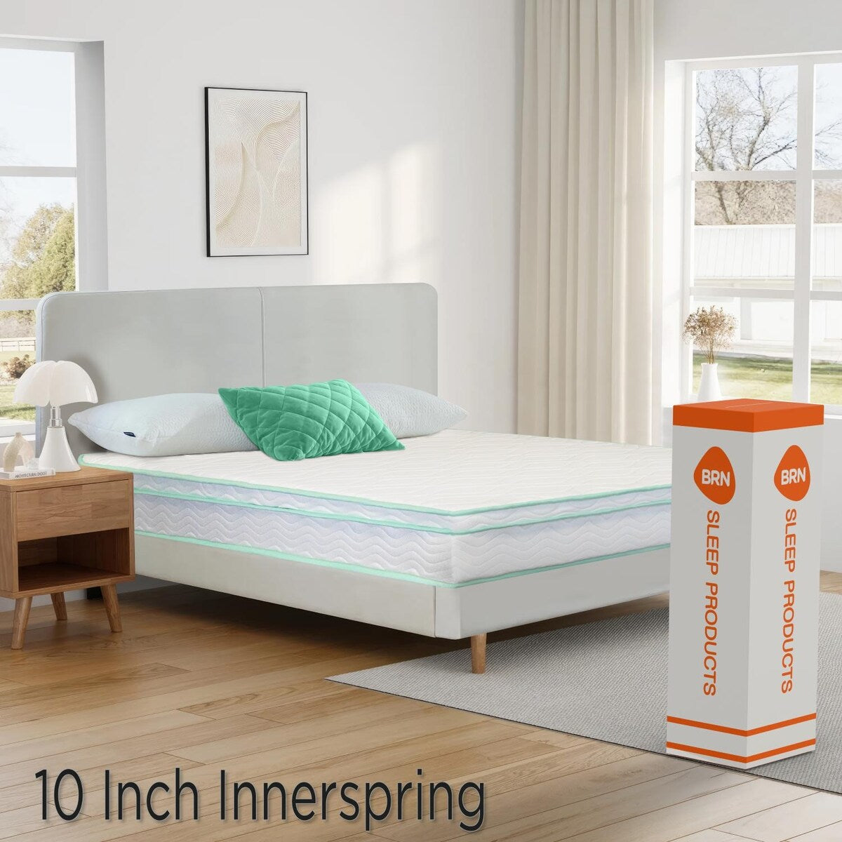 Queen Size- 10-inch Cool Gel Memory Foam Innerspring Hybrid Mattress, Heavy-duty Tempered Steel Coils, Breathability