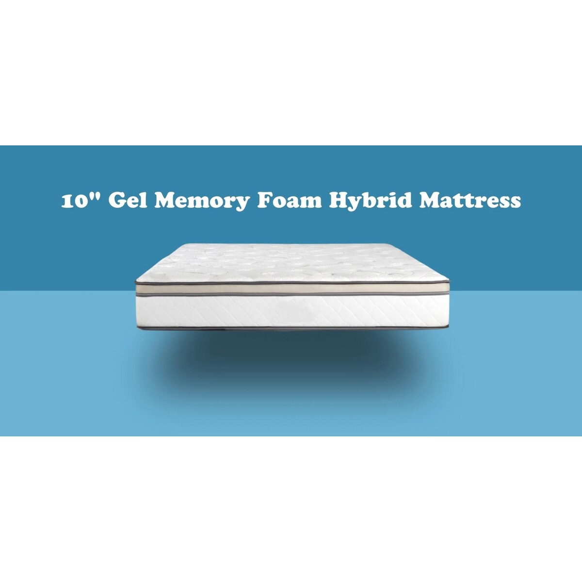 Queen Size- 10 Majestic Medium Pillow-Top Cool Gel Memory Edge Support Pocket Spring Hybrid Mattress