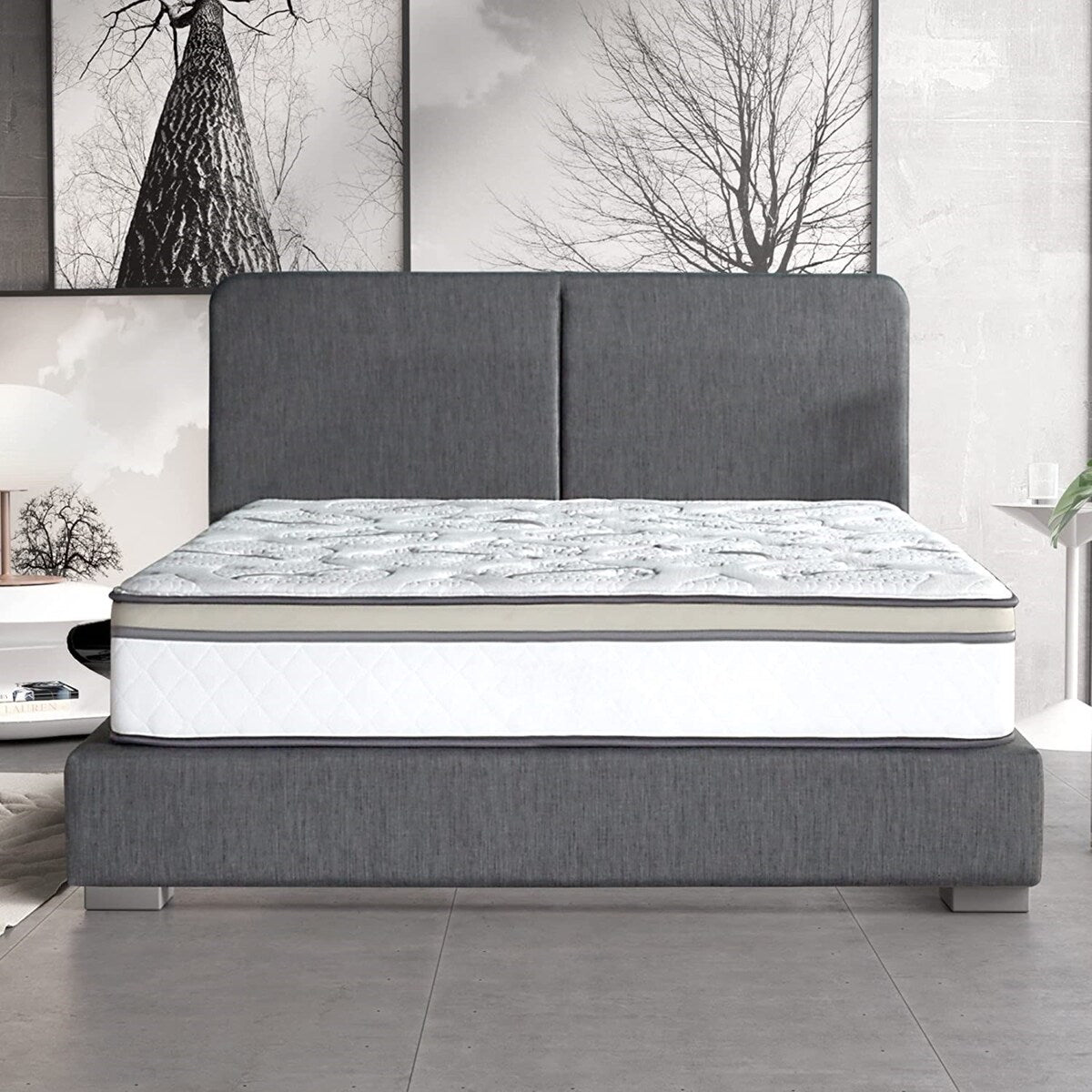 Queen Size- 10 Majestic Medium Pillow-Top Cool Gel Memory Edge Support Pocket Spring Hybrid Mattress