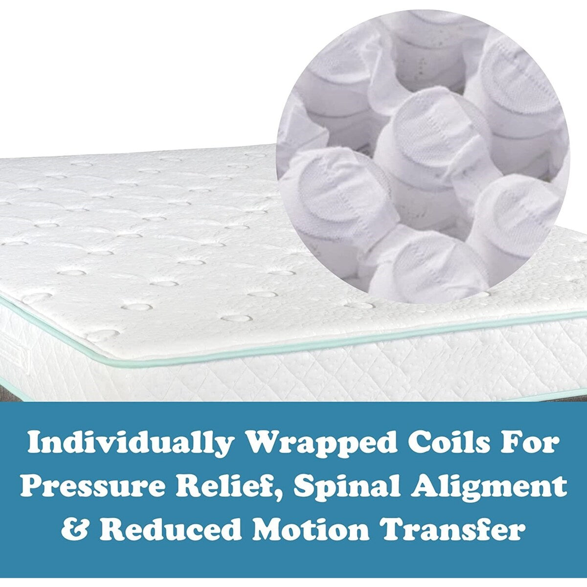Queen Size- 9-inch Excellence - Medium Tight-Top Hybrid Aloe Vera Foam Encased Pocket Coil Mattress