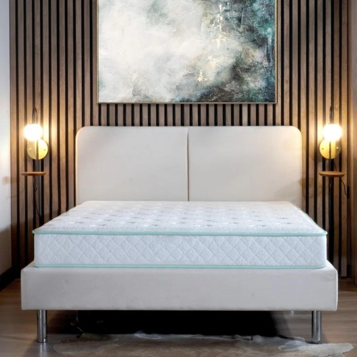 Queen Size- 9-inch Excellence - Medium Tight-Top Hybrid Aloe Vera Foam Encased Pocket Coil Mattress