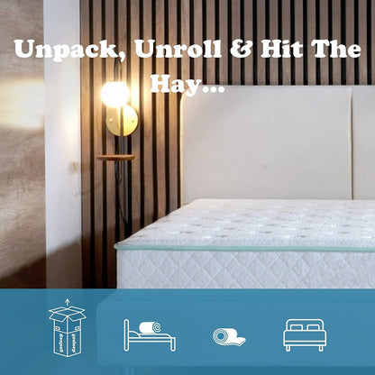 Queen Size- 9-inch Excellence - Medium Tight-Top Hybrid Aloe Vera Foam Encased Pocket Coil Mattress