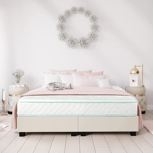 Queen Size- 9-inch Excellence - Medium Tight-top Hybrid Aloe Vera Foam Encased Pocket Coil Mattress