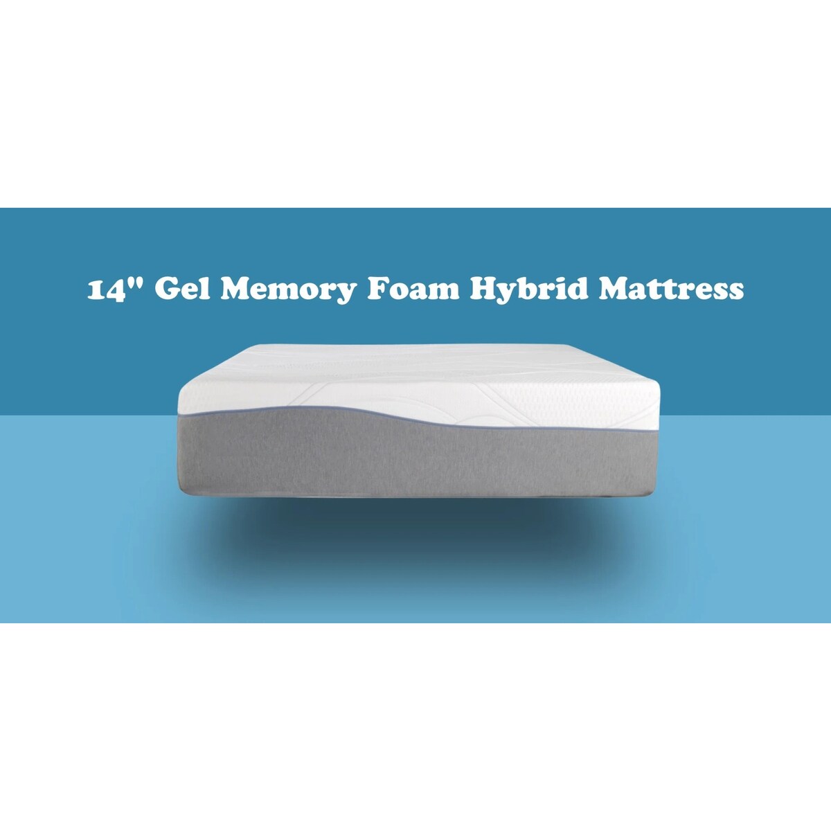 Queen Size- Kruger 14 Medium Cooling Gel Memory Edge Support Pocket Spring Removable Cover Hybrid Mattress